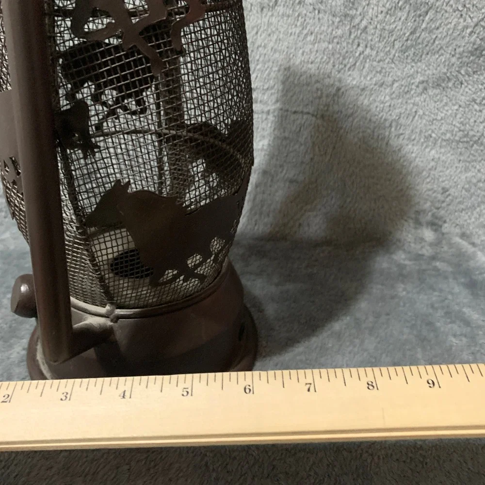 Rustic Brown Metal Horse Silhouette Mesh Hurricane Lantern Western Decor Flaw